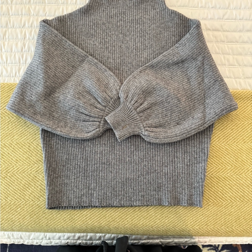 Gray Cowl Neck Sweater